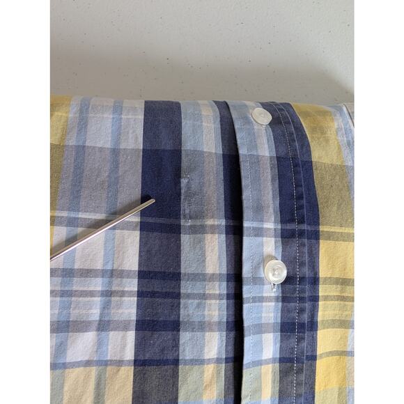 Mario Zegnoti Poplin Shirt Men L* Check Button Down Long Sleeve Contrast Trim - Picture 12 of 13